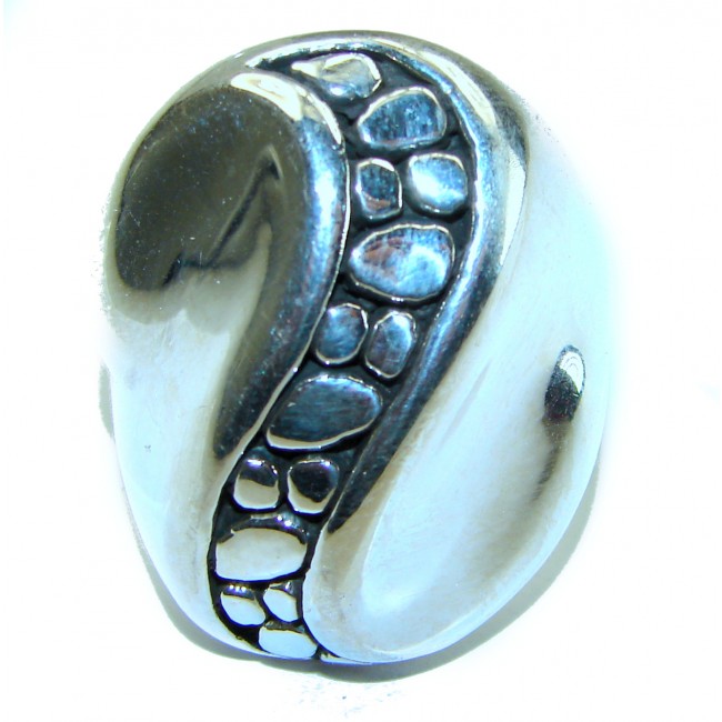 Large Natural Beauty Italy Made Silver Sterling Silver ring s. 7