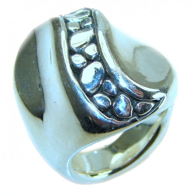 Large Natural Beauty Italy Made Silver Sterling Silver ring s. 7