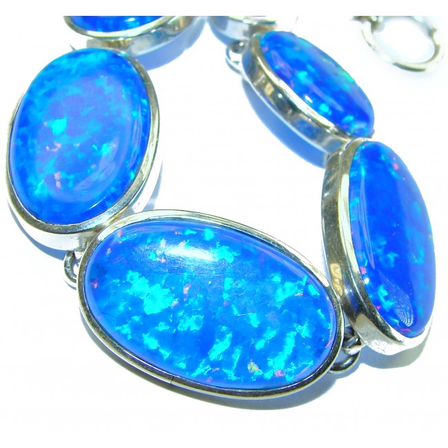 Sublime Brilliance Australian Doublet Opal .925 Sterling Silver handcrafted bracelet