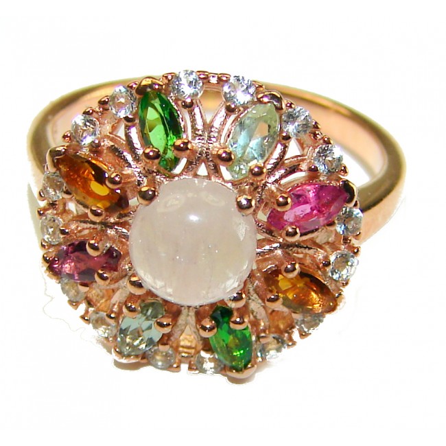 Exceptional 2.1 carat Morganite 14K Rose Gold over .925 Sterling Silver handcrafted ring s. 7