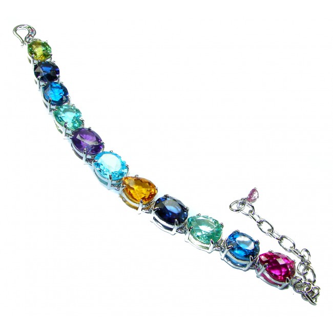 Tutti Frutti multi-colored Topaz .925 Sterling Silver brilliantly handcrafted Bracelet