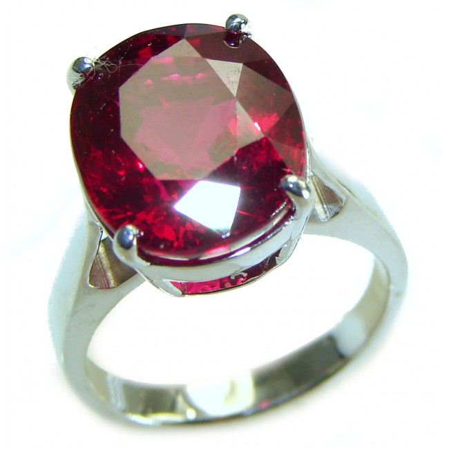 Premium Ouro Fino 15.5 carat Red Topaz .925 Silver handcrafted Large Cocktail Ring s. 7