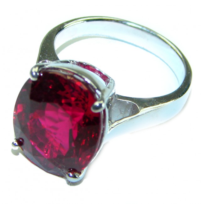 Premium Ouro Fino 15.5 carat Red Topaz .925 Silver handcrafted Large Cocktail Ring s. 7