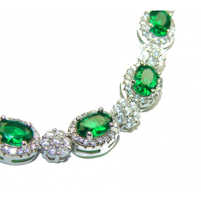 Natural 18 carat Chrome Diopside .925 Sterling Silver handcrafted Bracelet