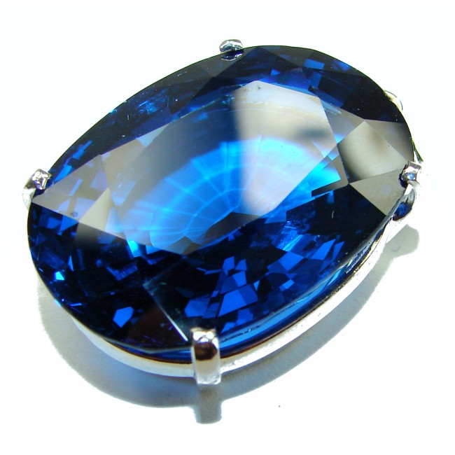 Enchanted Waterdrop 55.5 carat London Blue Topaz .925 Sterling Silver handmade Pendant