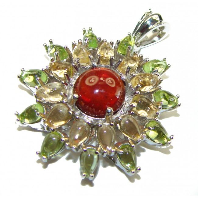 Carmen authentic 4.5 carat Garnet .925 Sterling Silver handcrafted pendant