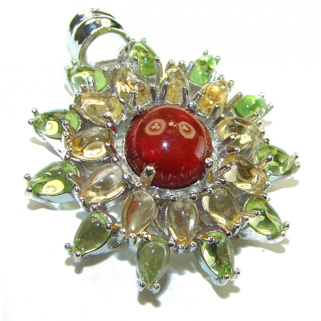 Carmen authentic 4.5 carat Garnet .925 Sterling Silver handcrafted pendant