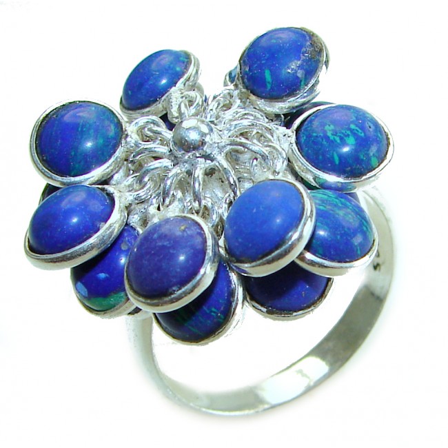 Azurite .925 Sterling Silver handmade CHA CHA ring s. 11