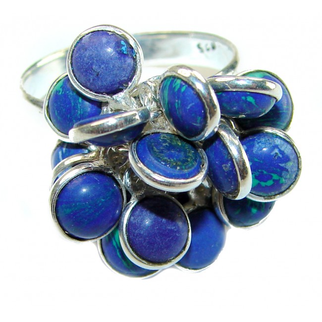 Azurite .925 Sterling Silver handmade CHA CHA ring s. 11