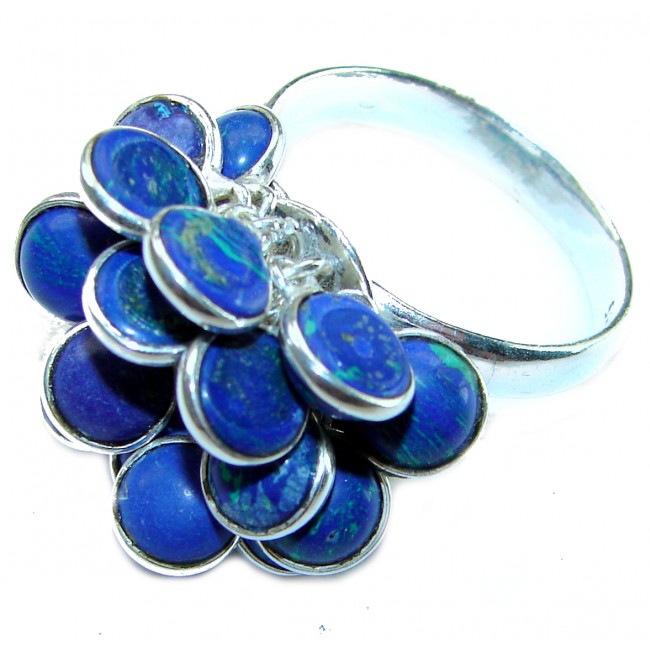 Azurite .925 Sterling Silver handmade CHA CHA ring s. 11