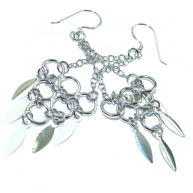 Free Spirit .925 Sterling Silver handmade Bali made long Earrings