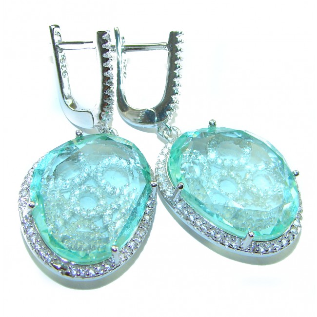 Divine Beauty 18.5 carat Aquamarine .925 Sterling Silver Handcrafted Earrings