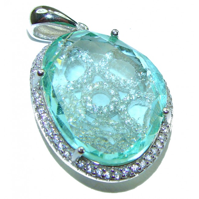 Divine Beauty 12.5 carat Aquamarine .925 Sterling Silver Handcrafted pendant