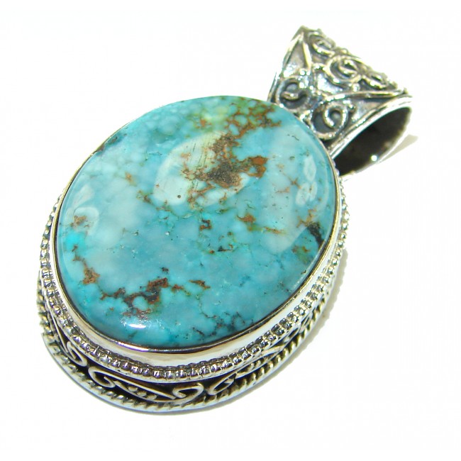 Arizona Beauty Natural Turquoise .925 Sterling Silver handmade pendant