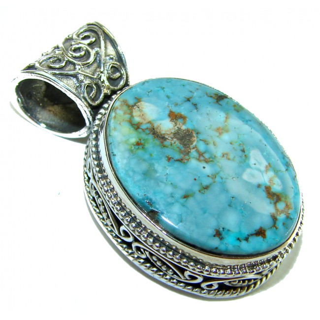 Arizona Beauty Natural Turquoise .925 Sterling Silver handmade pendant