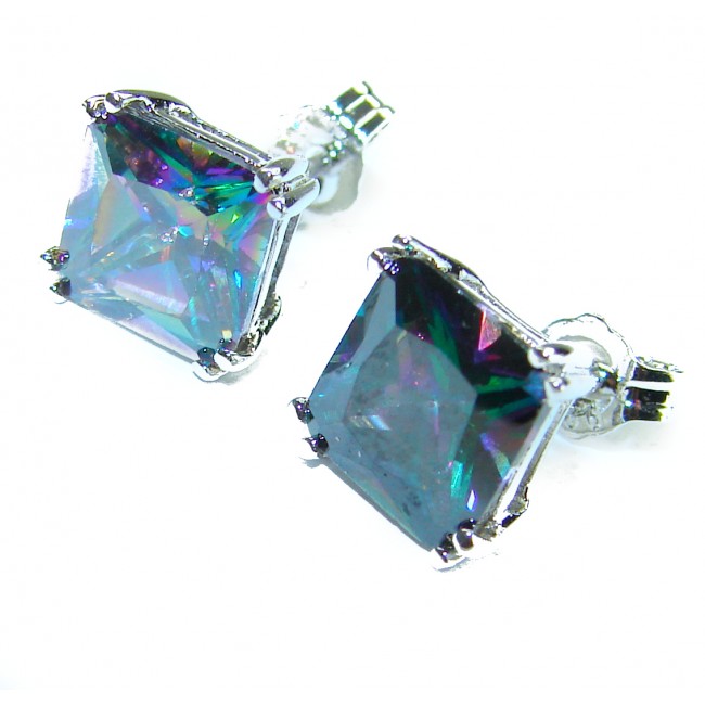 Mystical Eye Rainbow Magic Topaz .925 Sterling Silver earrings