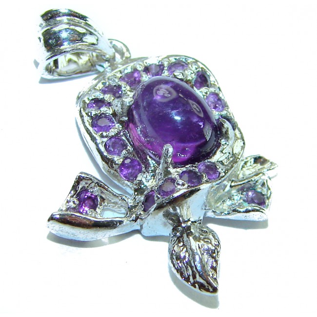 4.5 carat Amethyst .925 Sterling Silver handcrafted Pendant