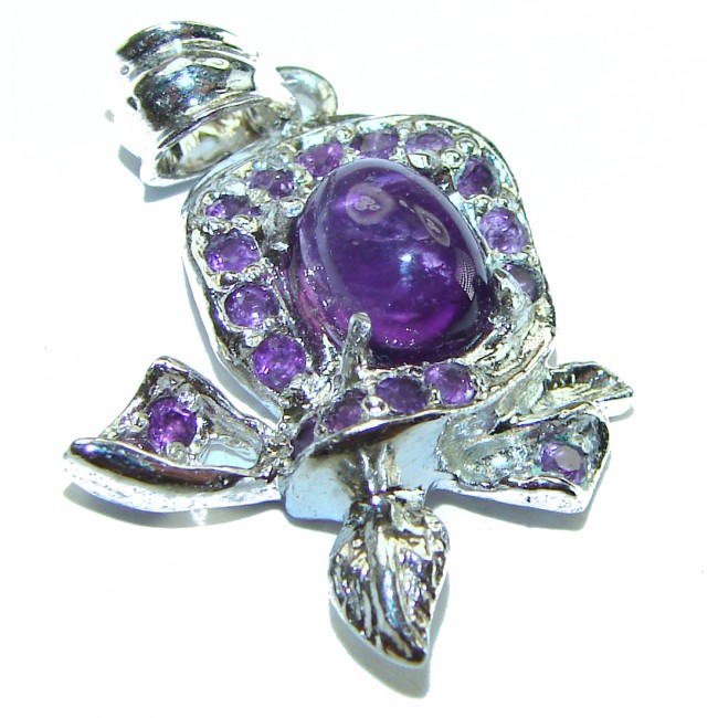 4.5 carat Amethyst .925 Sterling Silver handcrafted Pendant