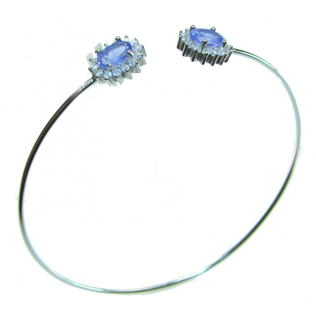 Precious Natural 5.6 carat Tanzanite .925 Sterling Silver Bangle bracelet