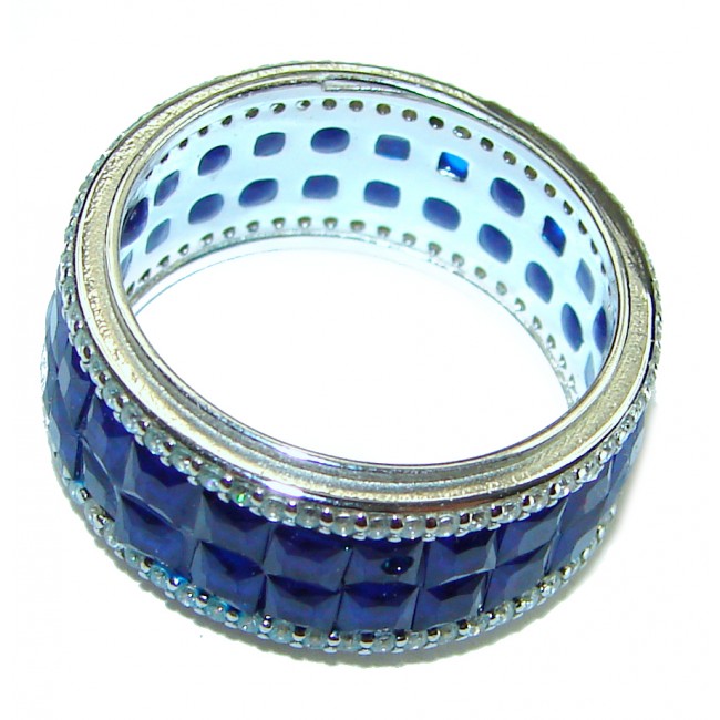 My Love Sapphire .925 Sterling Silver Eternity Ring size 5 3/4