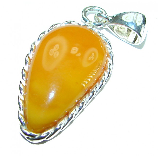 Authentic Baltic Amber .925 Sterling Silver handmade Pendant