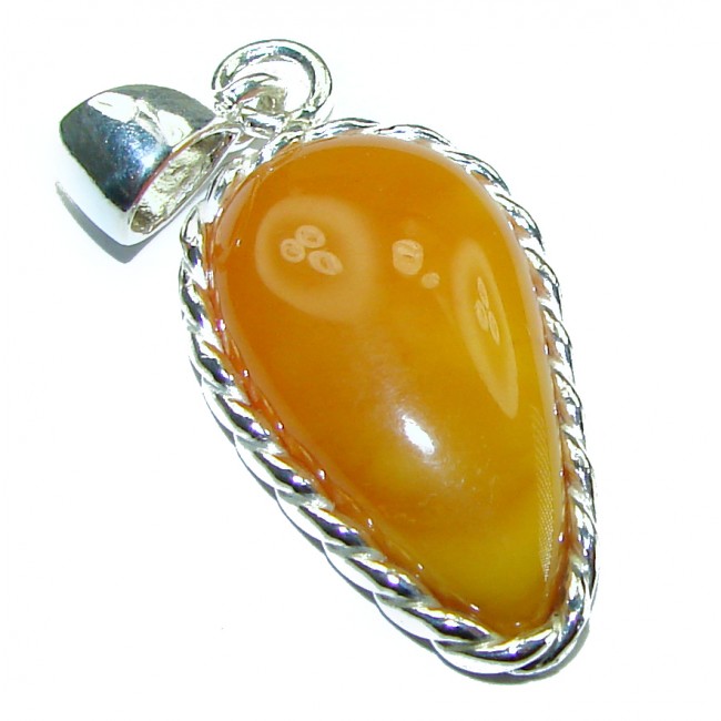 Authentic Baltic Amber .925 Sterling Silver handmade Pendant