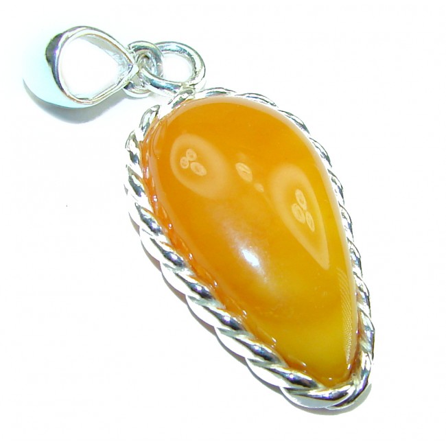 Authentic Baltic Amber .925 Sterling Silver handmade Pendant