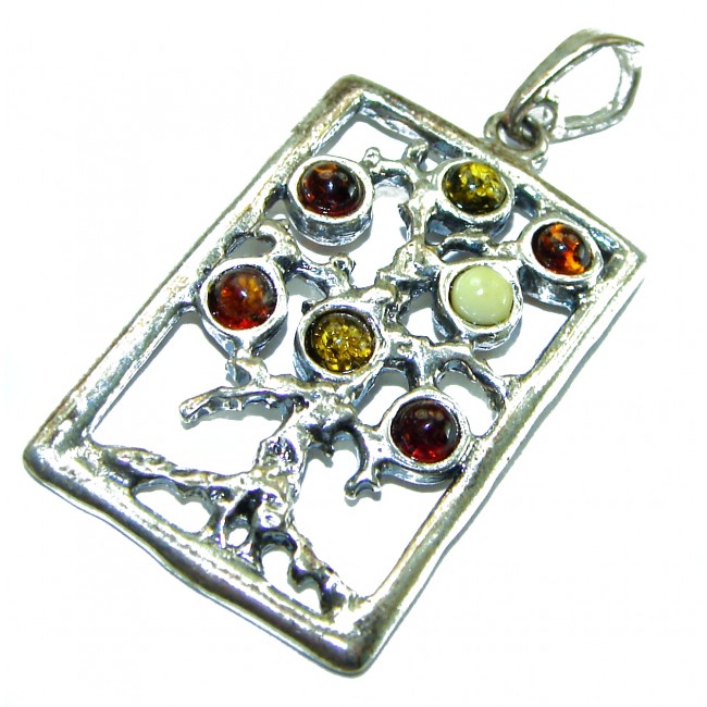 Perfect Family Tree Baltic Amber .925 Sterling Silver Pendant