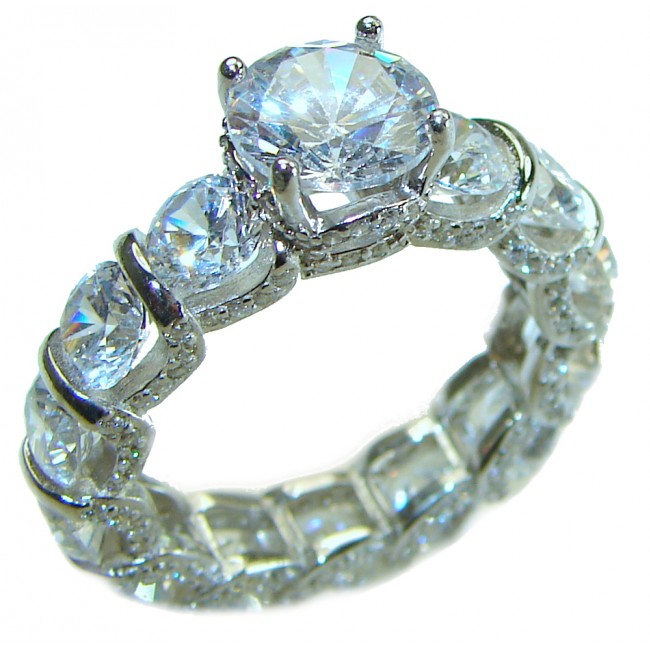 Radiant Femininity White Topaz .925 Sterling Silver handcrafted ring size 7 1/2