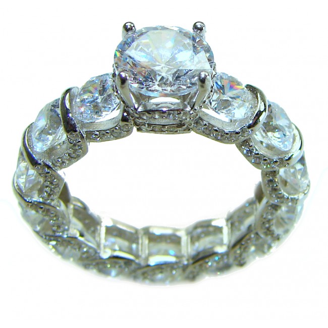 Radiant Femininity White Topaz .925 Sterling Silver handcrafted ring size 7 1/2