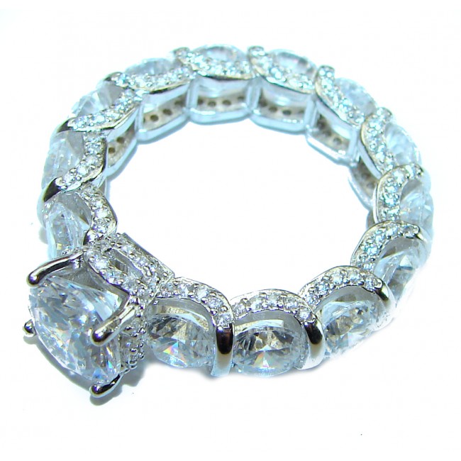 Radiant Femininity White Topaz .925 Sterling Silver handcrafted ring size 7 1/2