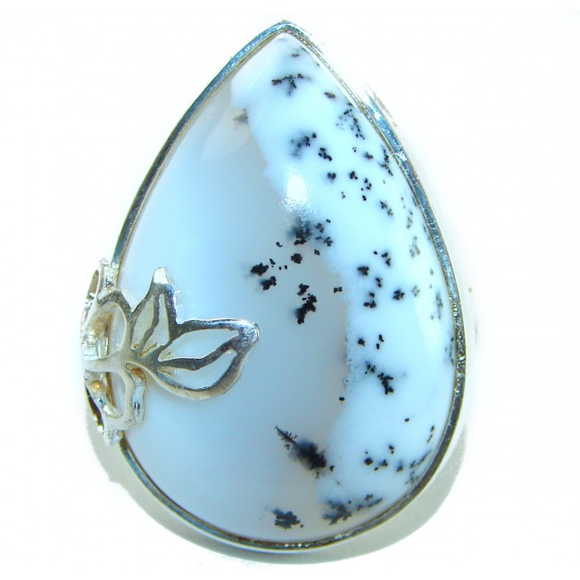 Top Quality Dendritic Agate .925 Sterling Silver handcrafted Ring s. 8