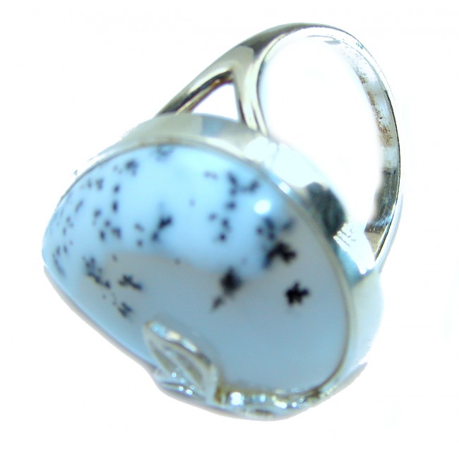 Top Quality Dendritic Agate .925 Sterling Silver handcrafted Ring s. 8