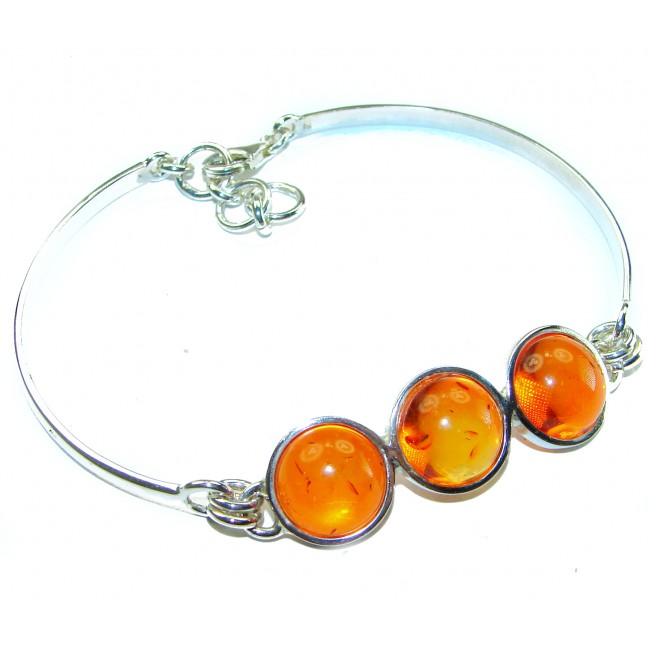 Excellent Baltic Amber .925 Sterling Silver entirely handcrafted Bracelet