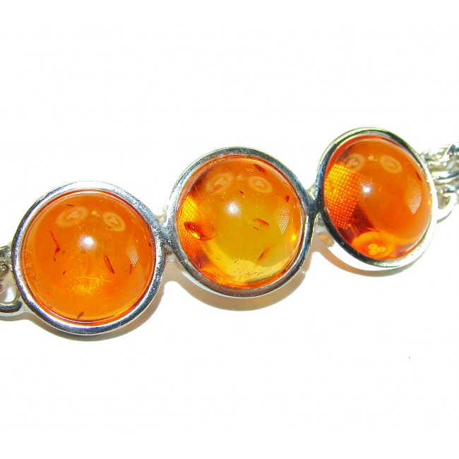 Excellent Baltic Amber .925 Sterling Silver entirely handcrafted Bracelet