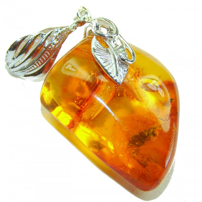 Authentic Baltic Amber .925 Sterling Silver handmade Pendant