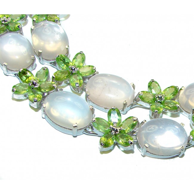 Outstanding 125.5 carat Brazilian Rose Quartz .925 Sterling Silver handcrafted Statement necklace