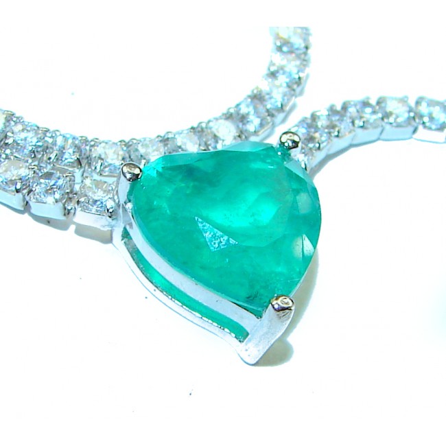 Timless Treasure 7.5 carat Emerald Heart .925 Sterling Silver necklace