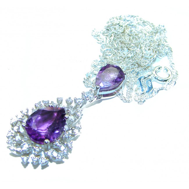 Lavender Fantasy natural 7.5 carat Amethyst .925 Sterling Silver handcrafted Necklace