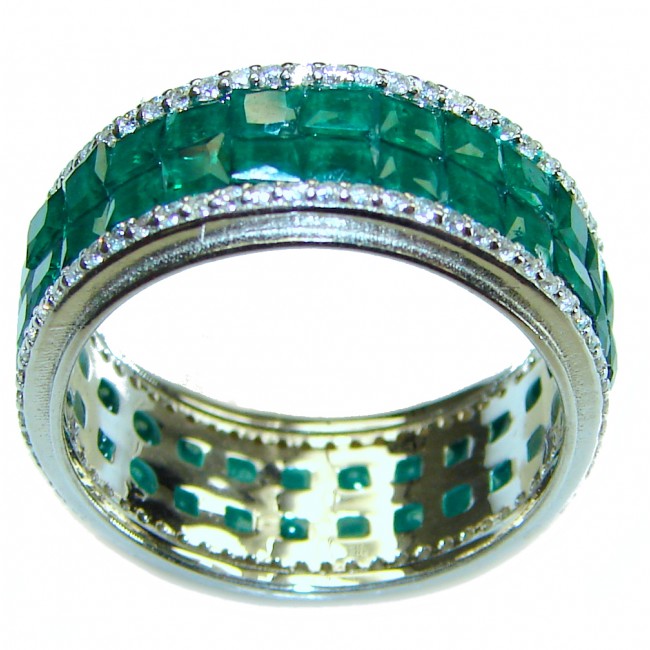 My Love Emerald .925 Sterling Silver Eternity Ring size 7 3/4