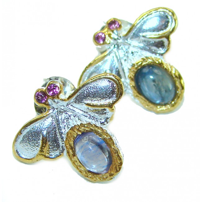 Luxurious Bees 3.8 carat Natural Tanzanite .925 Sterling Silver handmade earrings