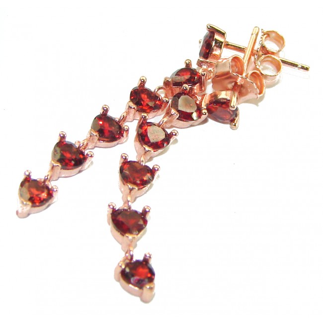 Red Beauty authentic Garnet 14K Gold over .925 Sterling Silver handcrafted earrings