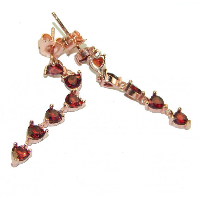 Red Beauty authentic Garnet 14K Gold over .925 Sterling Silver handcrafted earrings