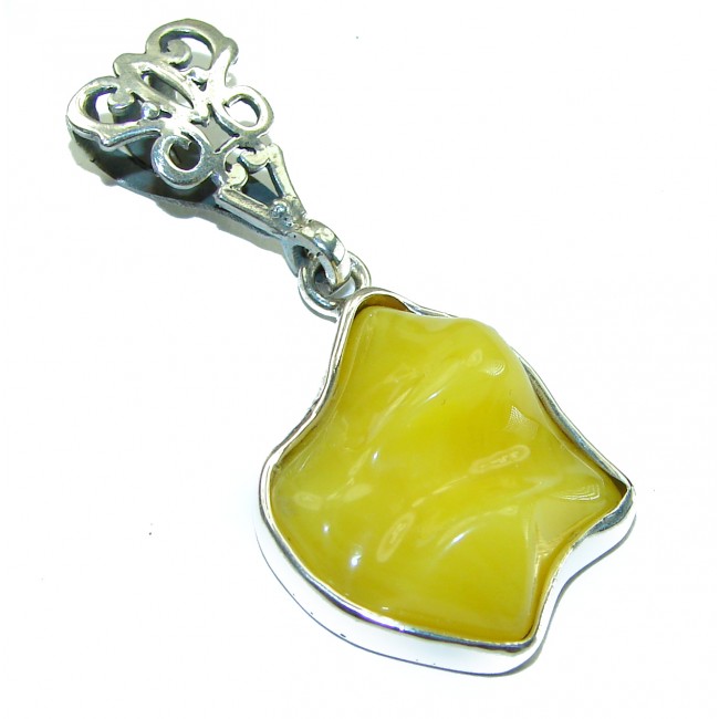 Authentic Baltic Amber .925 Sterling Silver handmade Pendant