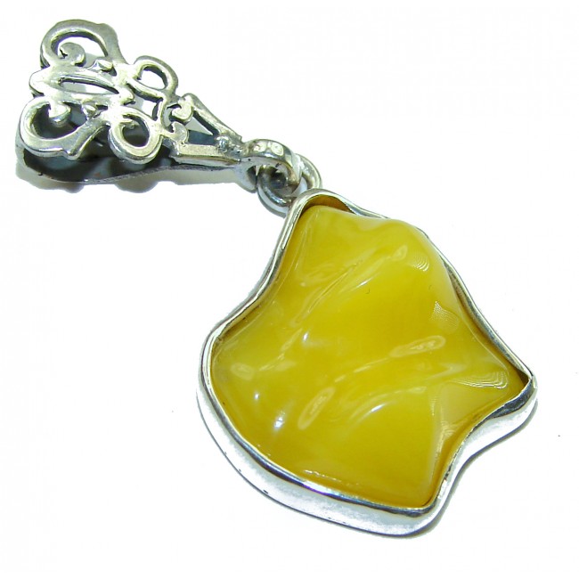 Authentic Baltic Amber .925 Sterling Silver handmade Pendant