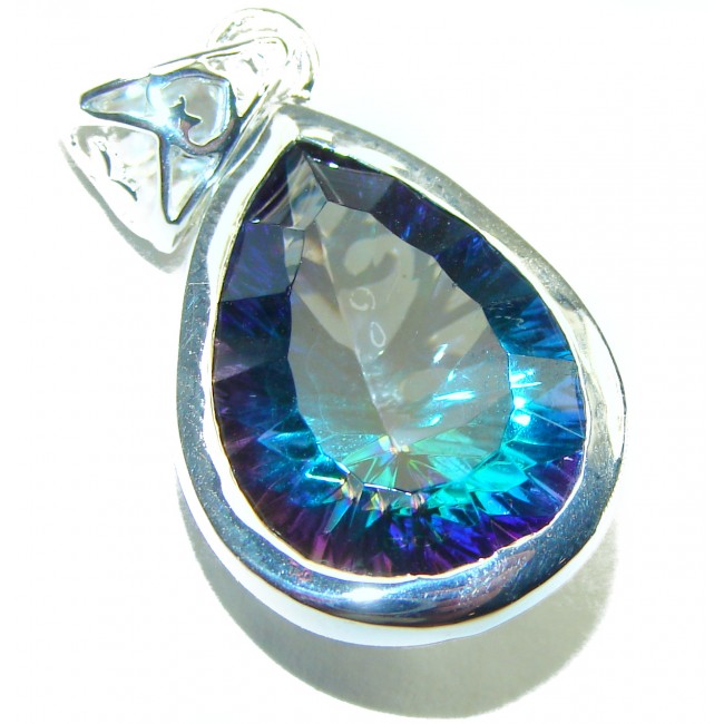 The best quality authentic 12.5 carat Mystic Topaz .925 Sterling Silver handcrafted pendant