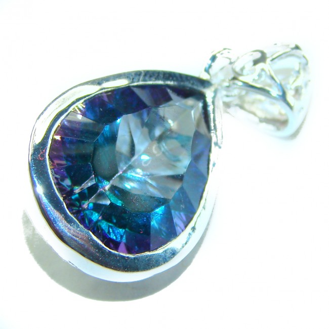 The best quality authentic 12.5 carat Mystic Topaz .925 Sterling Silver handcrafted pendant