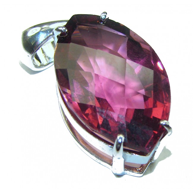 Purple Treasure Marquise cut 22.8 carat Amethyst Sapphire .925 Sterling Silver handcrafted Pendant