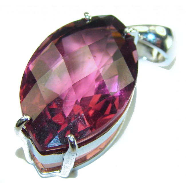 Purple Treasure Marquise cut 22.8 carat Amethyst Sapphire .925 Sterling Silver handcrafted Pendant