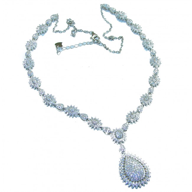 Dazzling Exclusive White Topaz .925 Sterling Silver handcrafted necklace